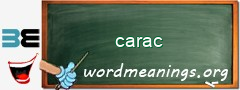 WordMeaning blackboard for carac